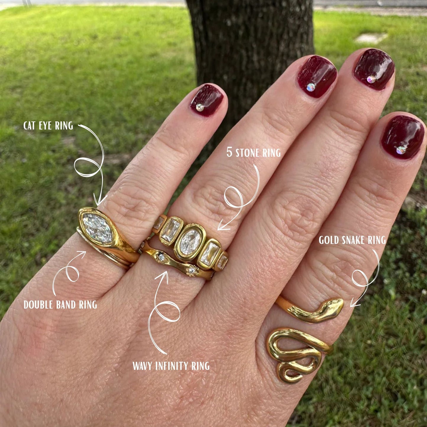 DRIP JEWELRY Gold Snake Ring - Adjustable size 5-12