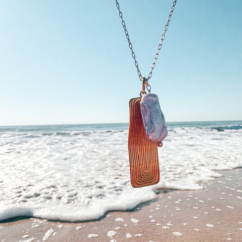DRIP JEWELRY Necklaces Brushed Wave Pendant Necklace