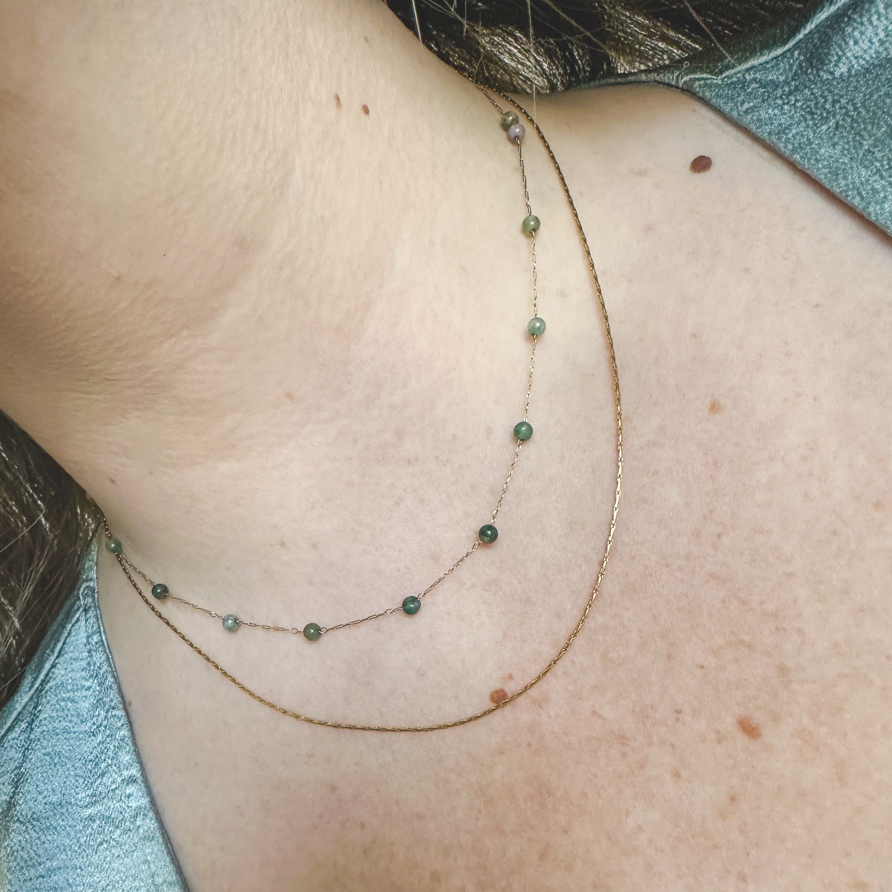 Double Gem Station Necklace DRIP JEWELRY