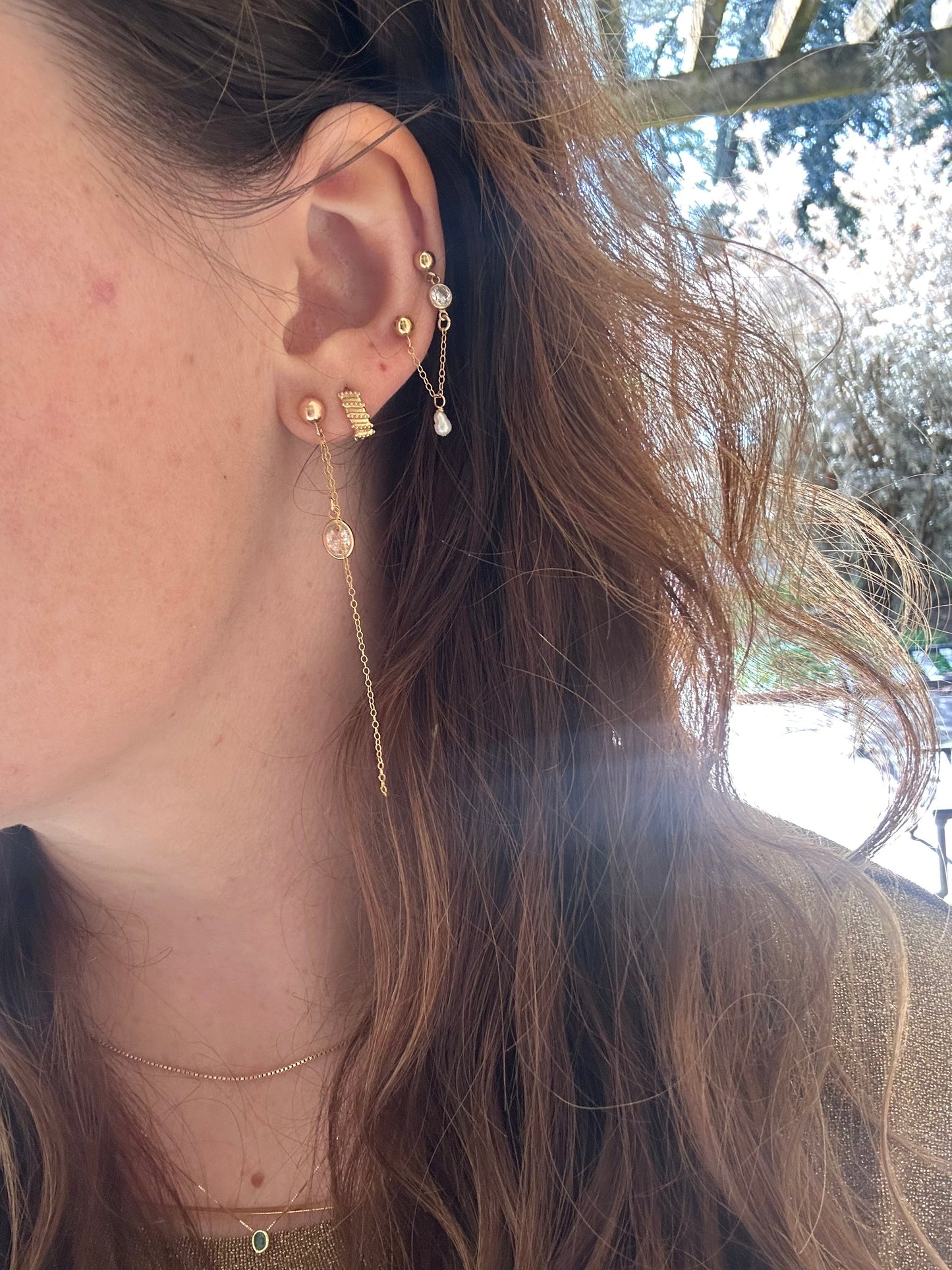 DRIP JEWELRY Seagate double earrings