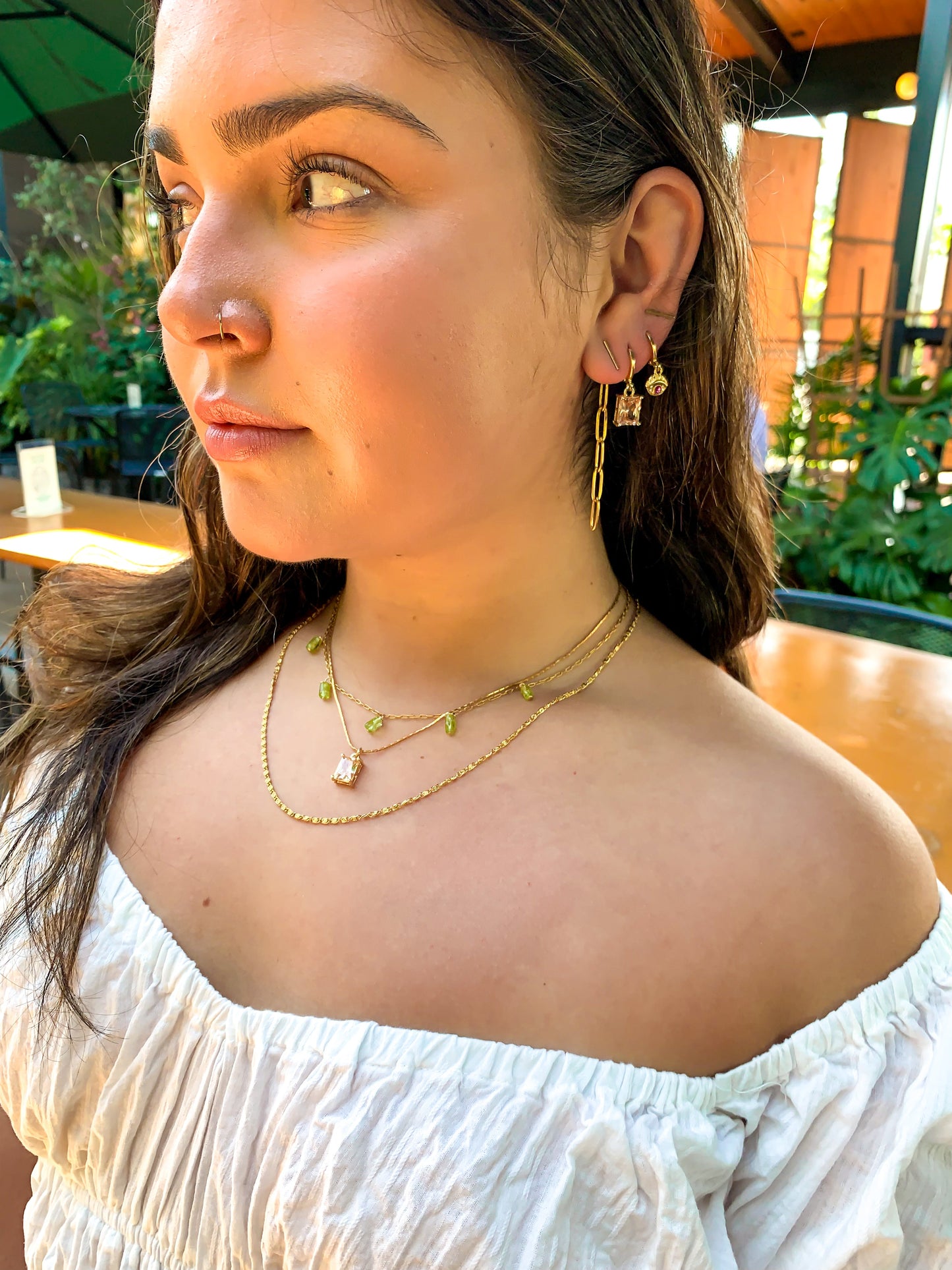 DRIP JEWELRY Earrings Champagne Peach rec drop earrings : more color options!