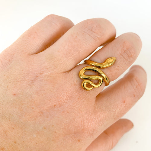 DRIP JEWELRY Gold Snake Ring - Adjustable