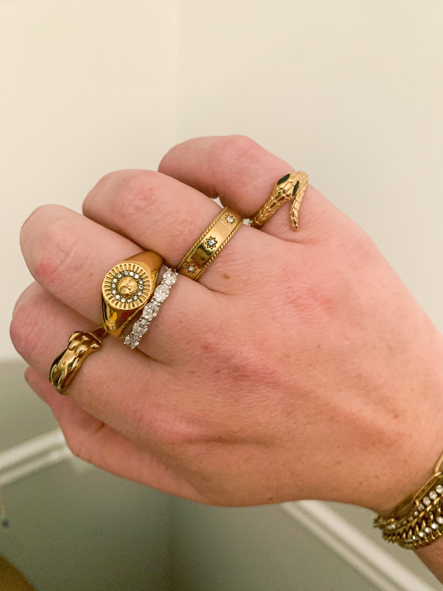 DRIP JEWELRY Rings Black Eyed Snake- Adjustable Ring