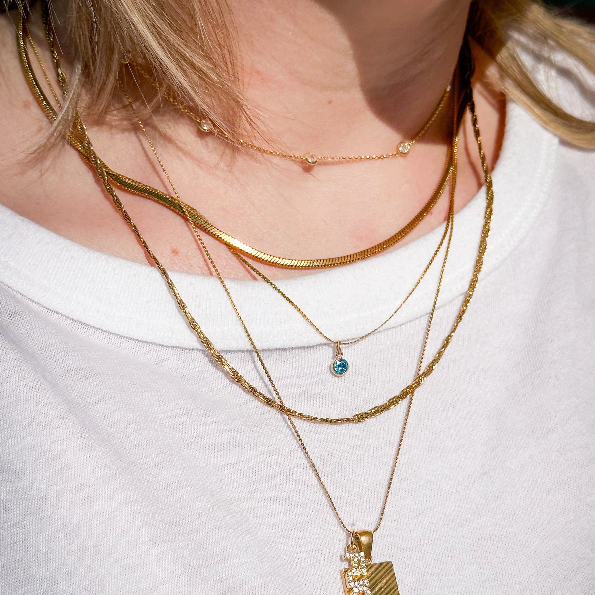 DRIP JEWELRY Barely There Stone Necklace
