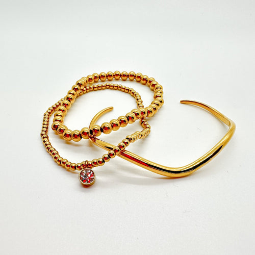 DRIP JEWELRY Bracelet Bracelet Set: Throw-On Wave Bangle and Beads