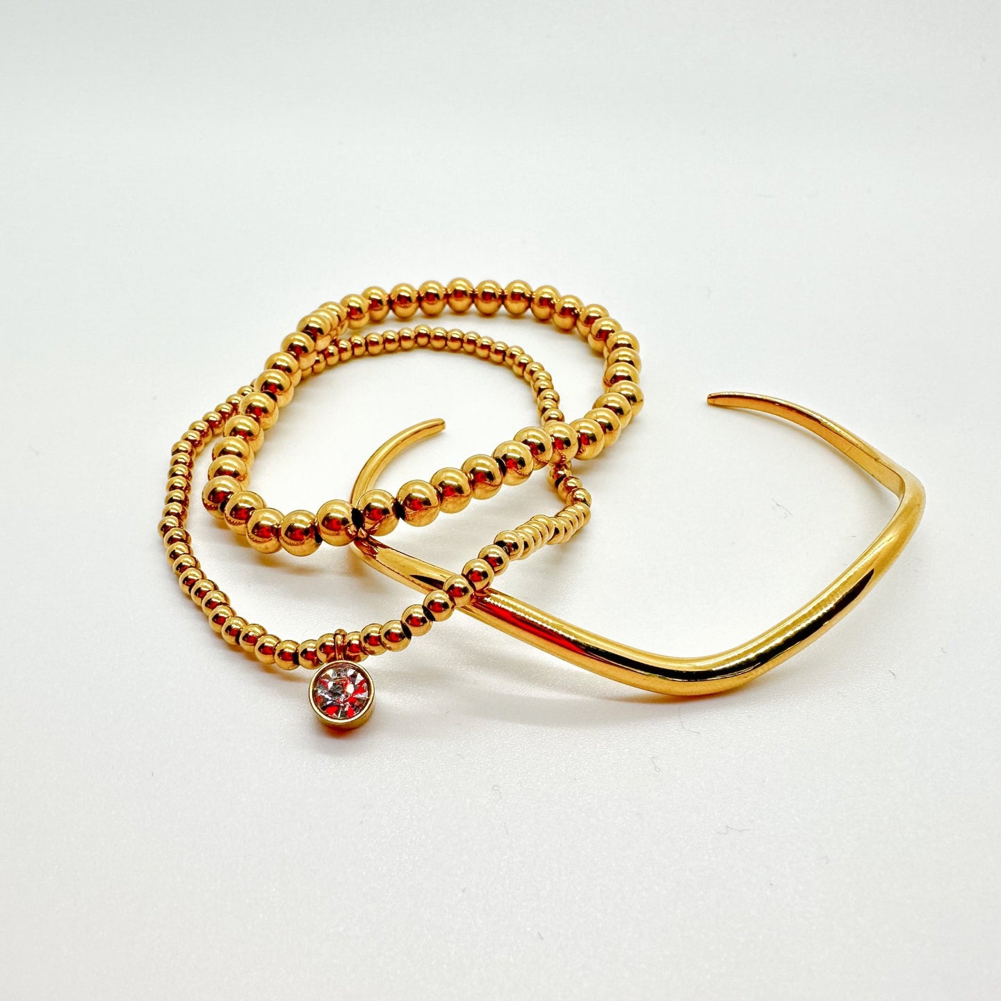 DRIP JEWELRY Bracelet Bracelet Set: Throw-On Wave Bangle and Beads