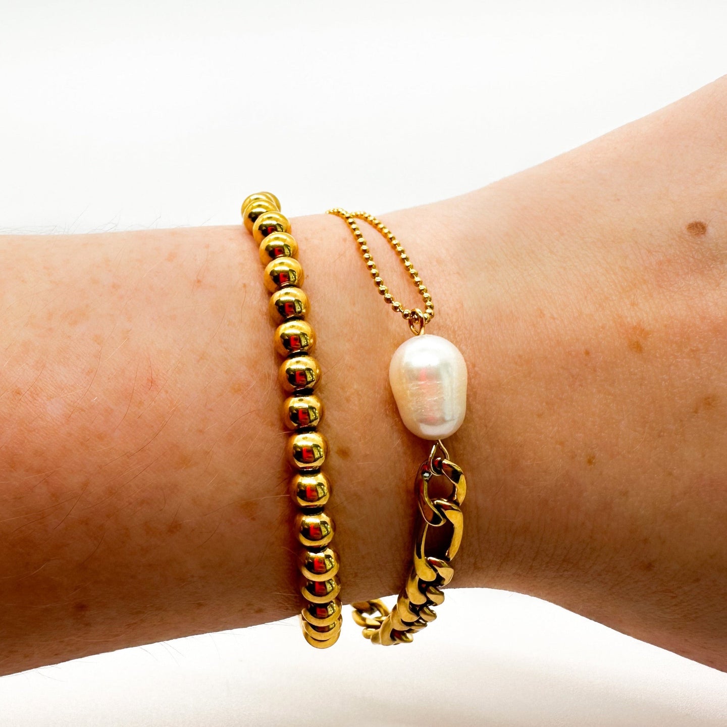 DRIP JEWELRY Bracelets Bracelet Set: Asymmetrical Pearl and Bead
