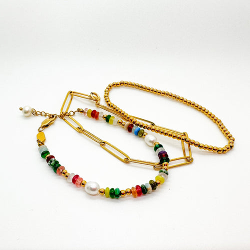 DRIP JEWELRY Bracelets Bracelet Set: Multicolor Stone Beady