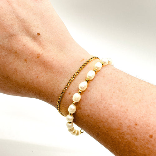 DRIP JEWELRY Bracelets Bracelet Set: Pearl and Chain