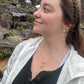 DRIP JEWELRY Carly Earrings- Tahitian Pearl or White Pearl on Gold