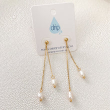 Load image into Gallery viewer, DRIP JEWELRY Earrings Double Pearl Dangles
