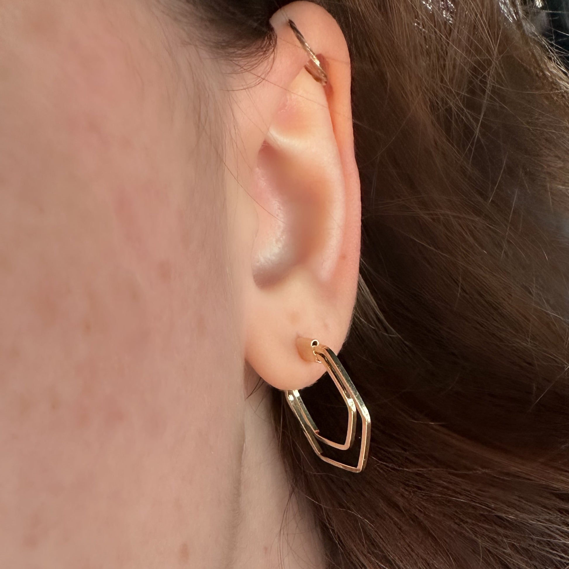 DRIP JEWELRY EARRINGS Double Wire Gold-Filled Hoops