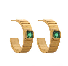 Load image into Gallery viewer, DRIP JEWELRY Earrings Emerald Ridge Hoops
