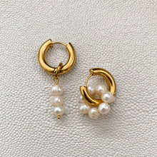 Load image into Gallery viewer, DRIP JEWELRY Earrings Mix not Match Pearl Hoops
