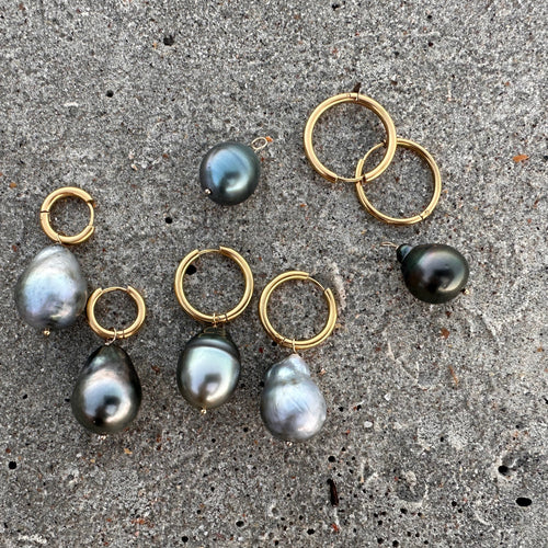 DRIP JEWELRY Earrings Tahitian Baroque Pearl Hoops (3 hoops included)