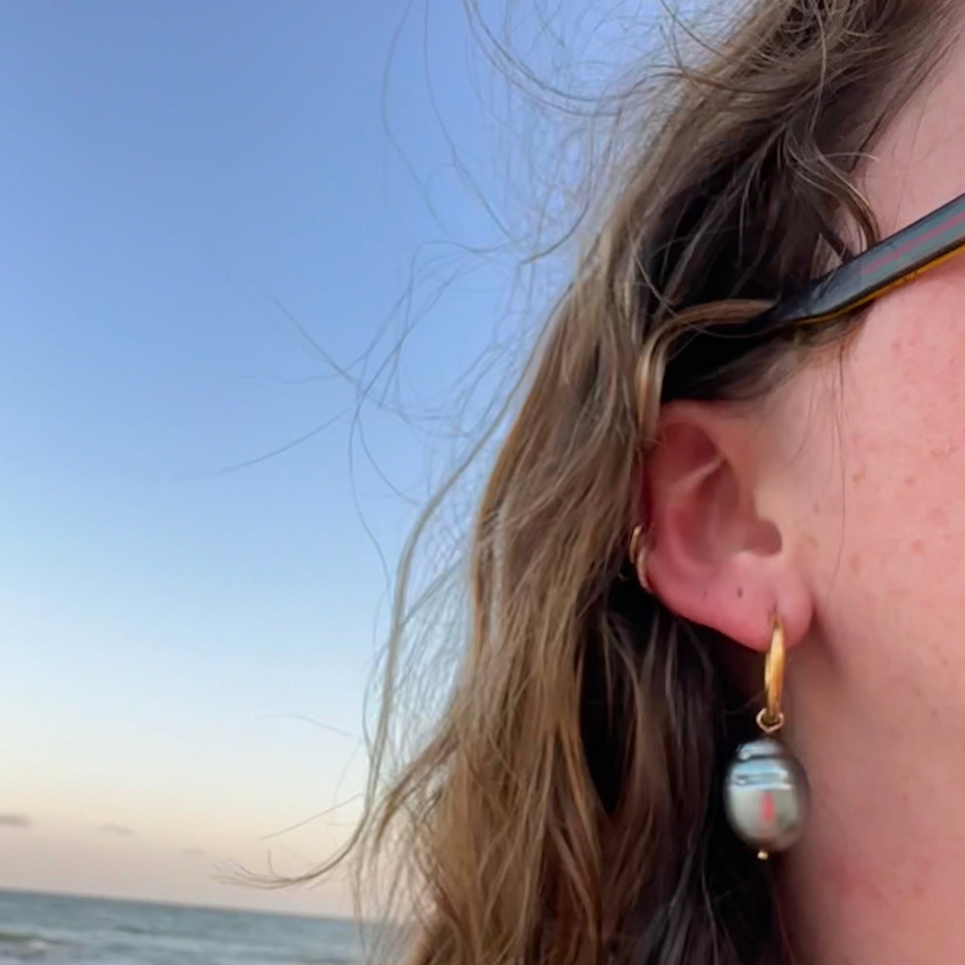 DRIP JEWELRY Earrings Tahitian Baroque Pearl Hoops (3 hoops included)