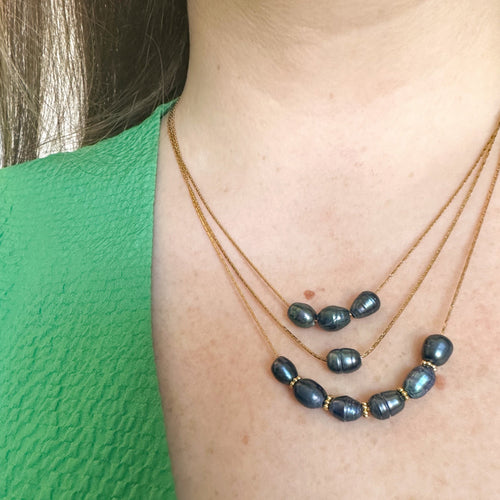 DRIP JEWELRY Necklaces Betty Black Pearl (customizable)