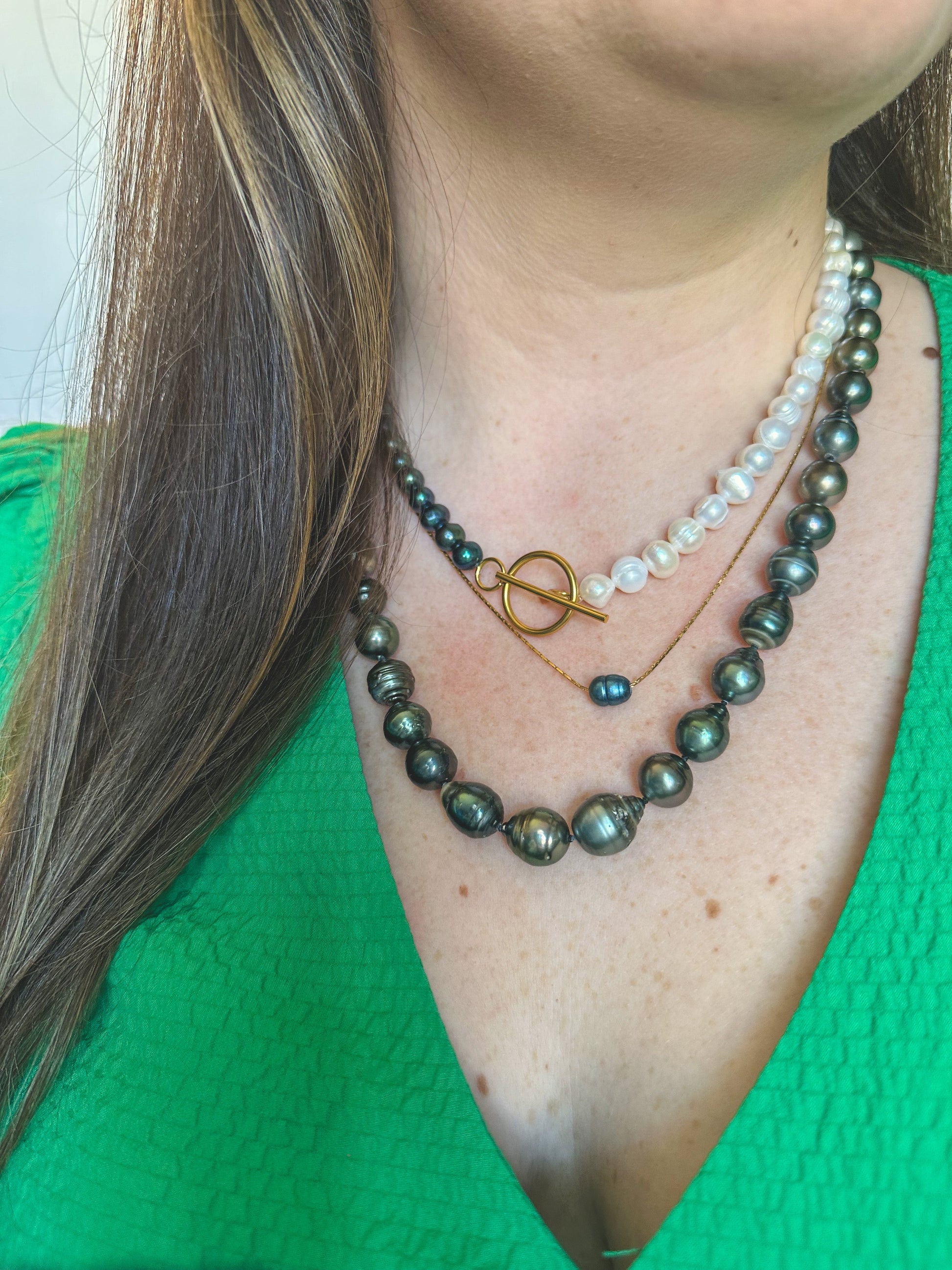 DRIP JEWELRY Necklaces Geniune Black Tahitian Pearl Strand