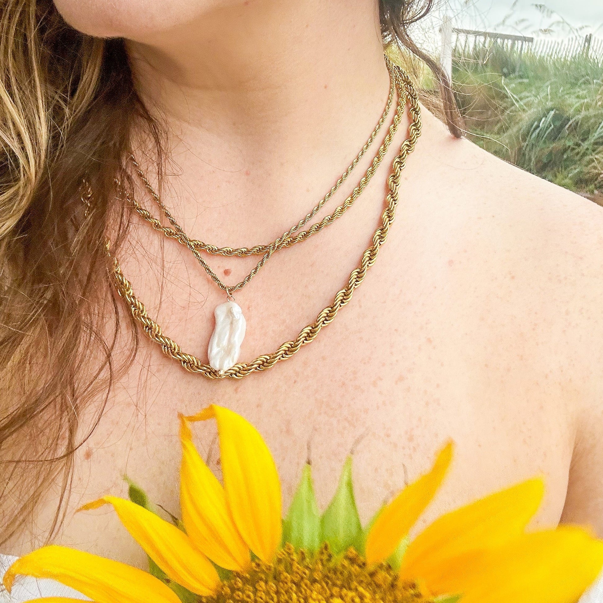 DRIP JEWELRY Necklaces Long Irregular Pearl Necklace