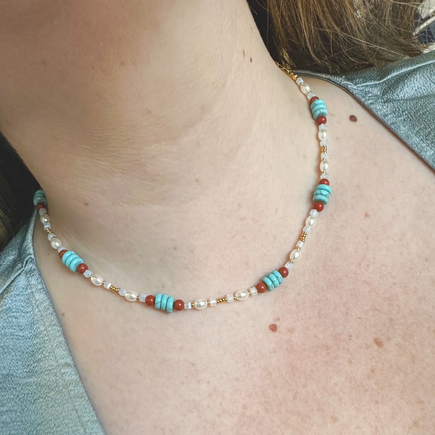 DRIP JEWELRY Necklaces Turquoise Beady Necklace