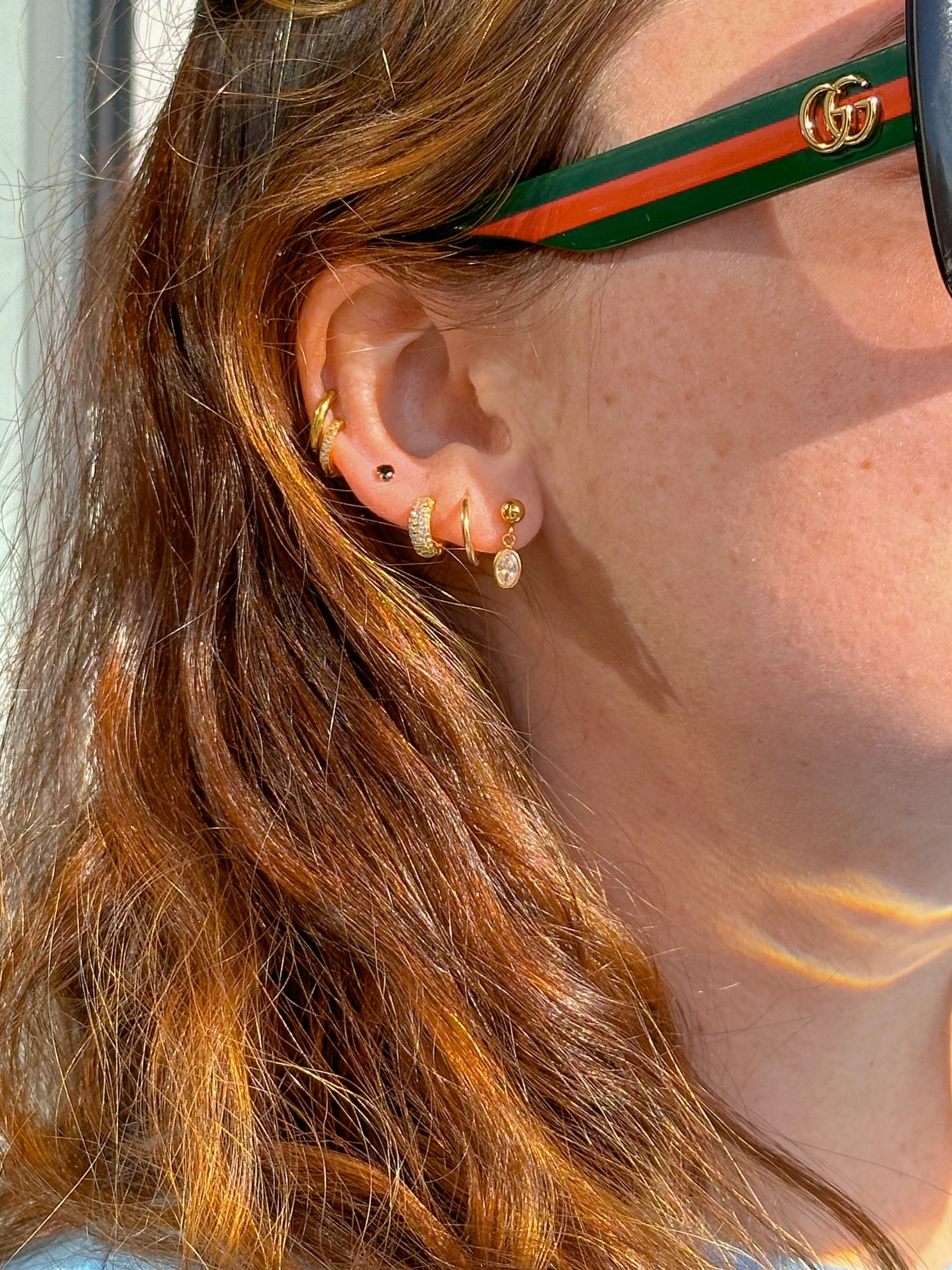 DRIP JEWELRY Oval Drop Ball Studs