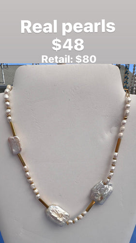 DRIP JEWELRY Pearl and bead necklace