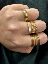 Load image into Gallery viewer, DRIP JEWELRY Rings Edgy Stone Ring (size 6-8)
