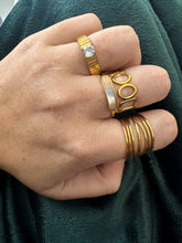Load image into Gallery viewer, DRIP JEWELRY Rings Edgy Stone Ring (size 6-8)

