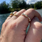 DRIP JEWELRY RINGS 5 beads- faceted and smooth / Small size 4-8 Gold Filled Fidget Rings