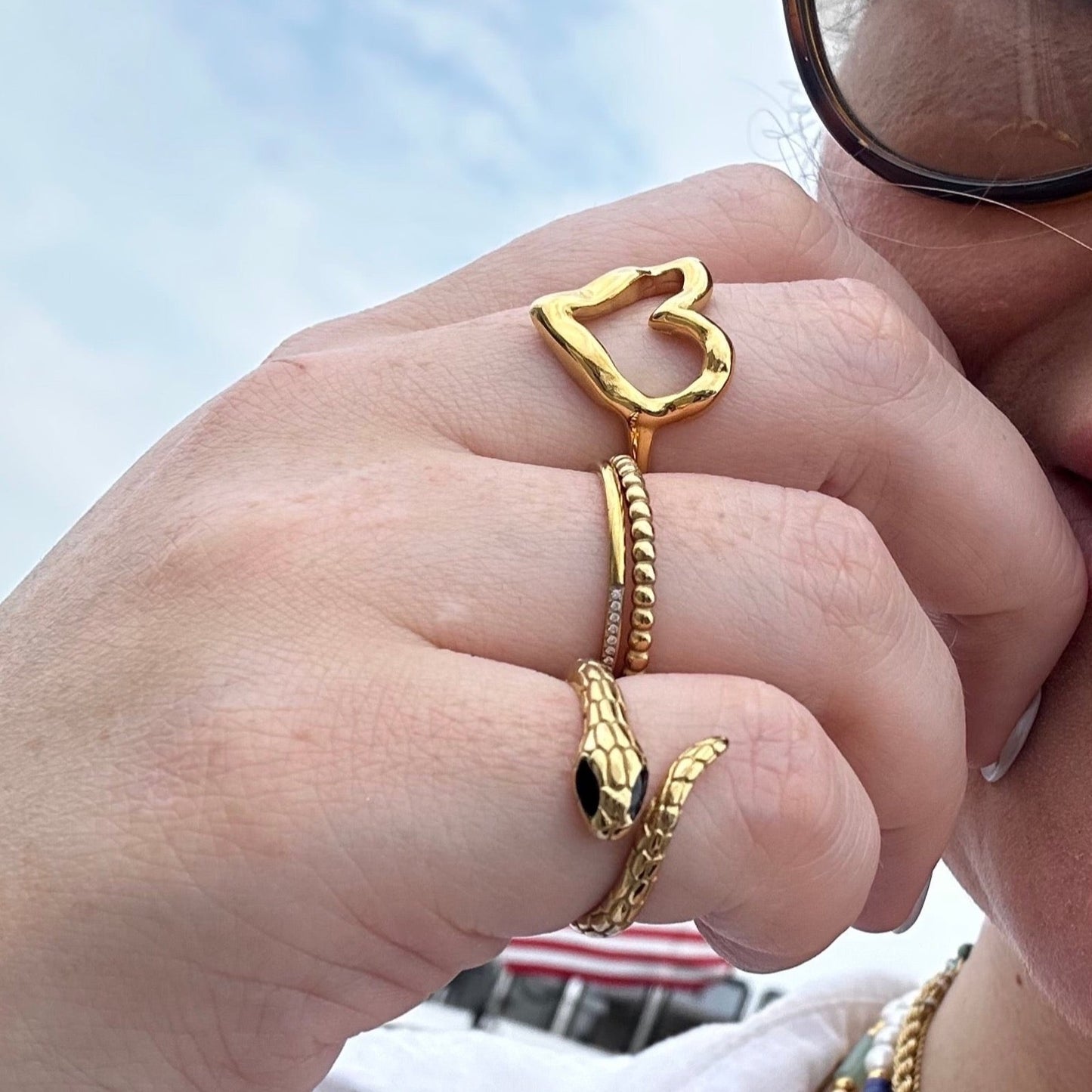 DRIP JEWELRY Rings Open Heart Ring (6-8)