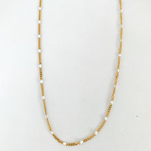 Load image into Gallery viewer, DRIP JEWELRY Curb and White Enamel Necklace
