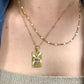 DRIP JEWELRY Curb and White Enamel Necklace