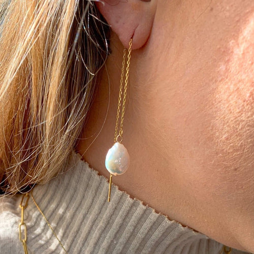 DRIP JEWELRY EARRINGS Mulitiway Pearl Threader Earrings