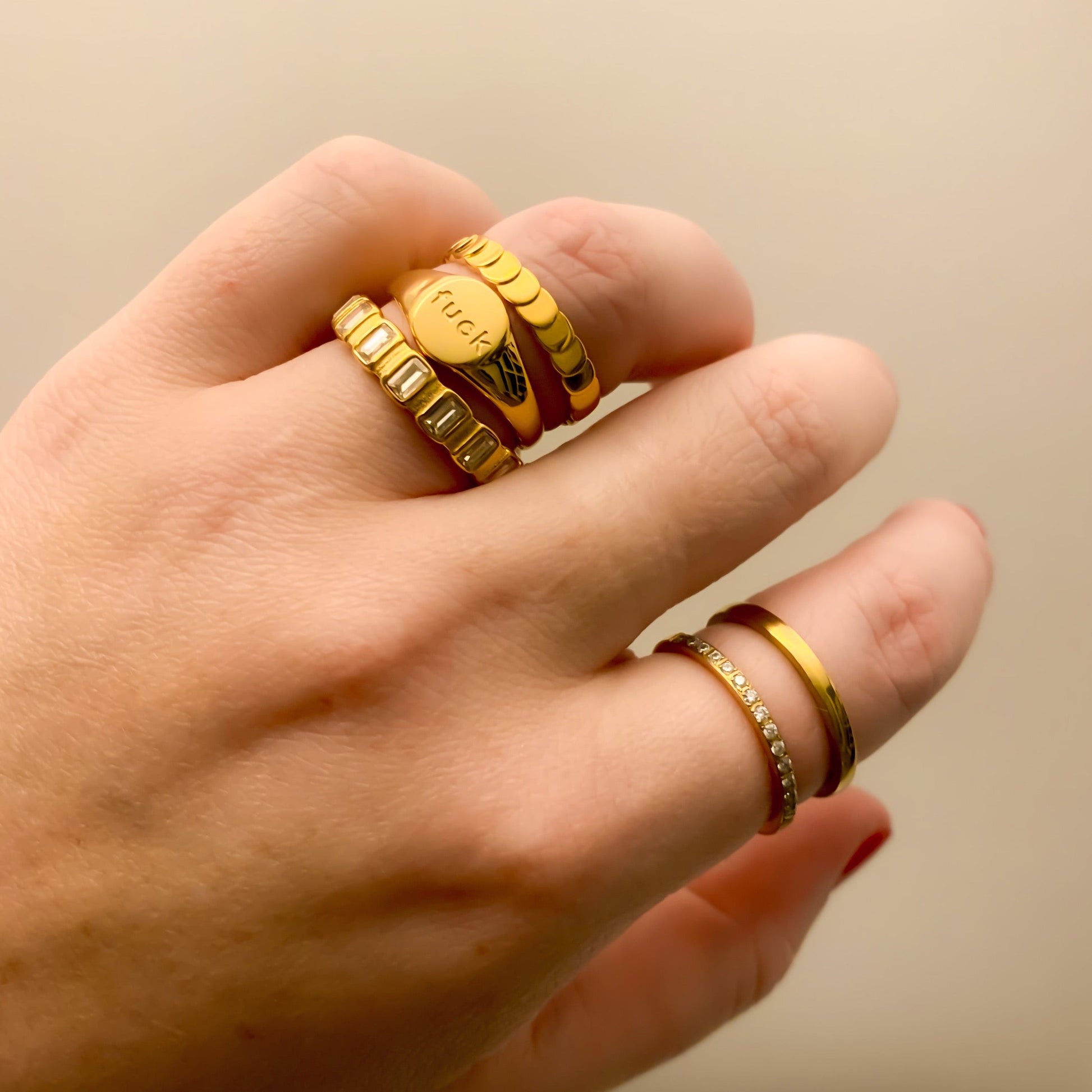 DRIP JEWELRY Flat Bead Ring