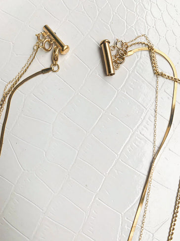 DRIP JEWELRY Gold-Filled Tube Layering Clasp