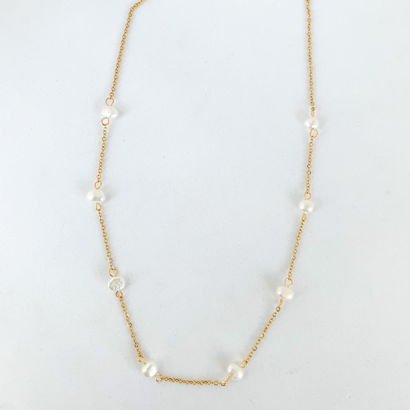 Drip Jewelry Necklace Pearl Station Necklace