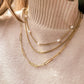 DRIP JEWELRY NECKLACES Curb Pearl Station Necklace