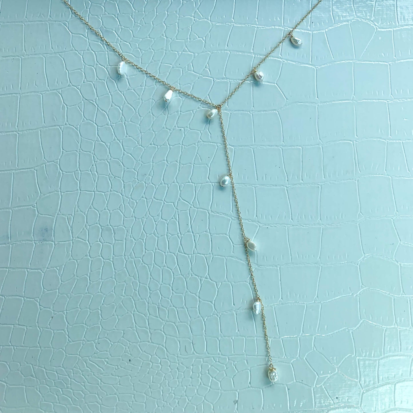 DRIP JEWELRY Pearl Waterfall Lariat