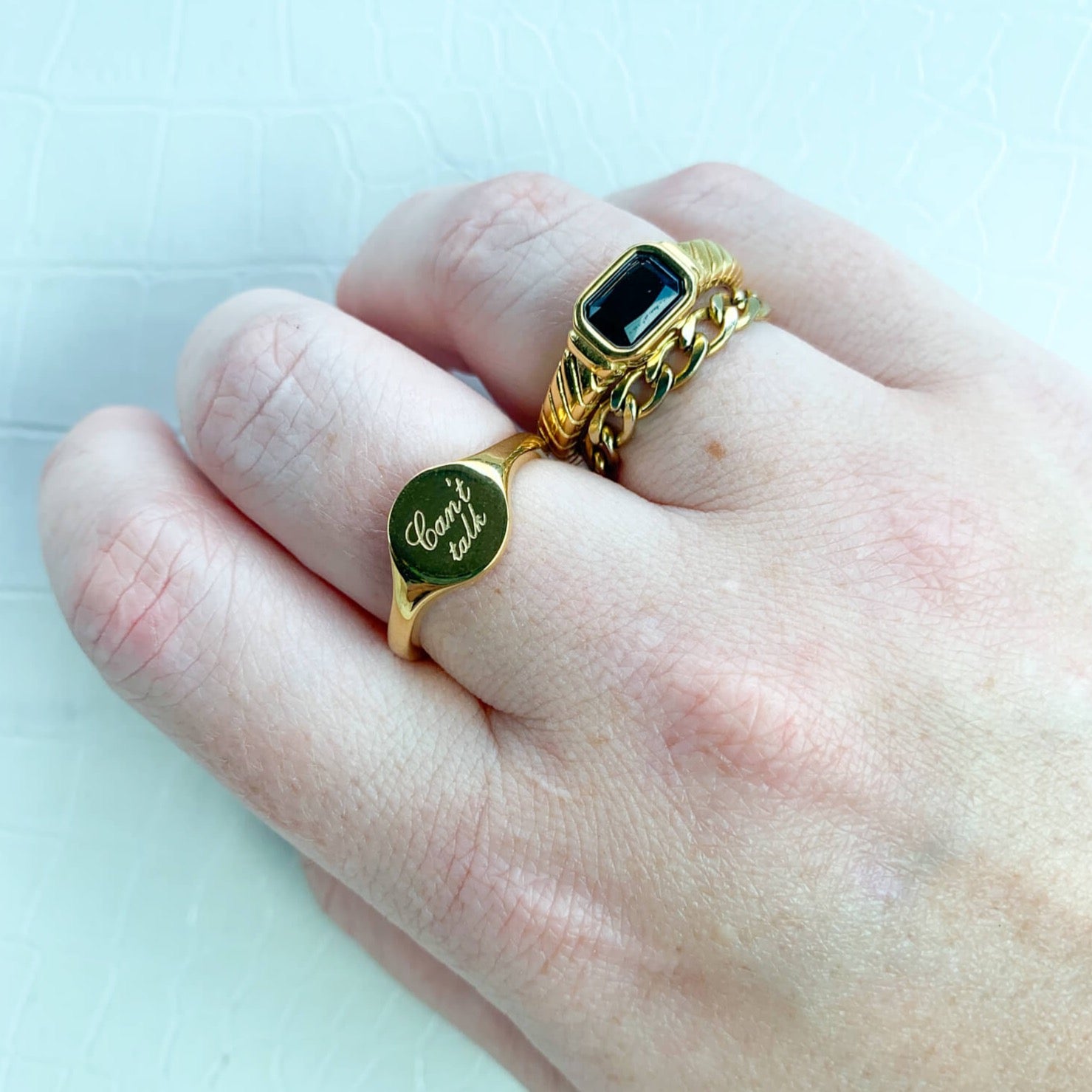 DRIP JEWELRY Stoned Rope Ring