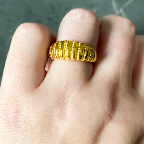 DRIP JEWELRY Textured Croissant Ring